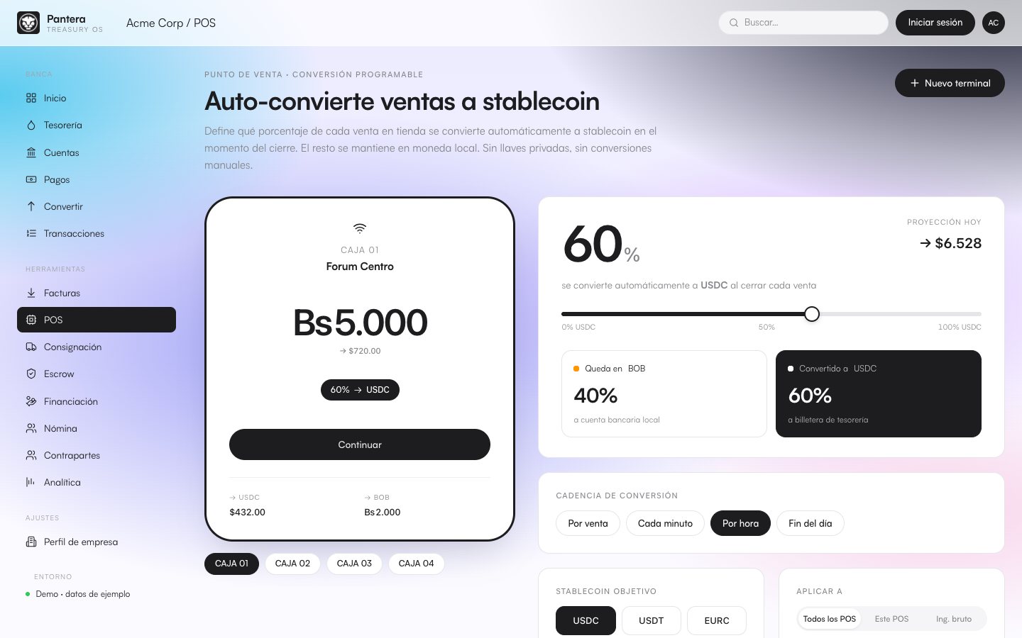 POS · Auto-conversión